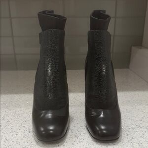 Fendi Black Women's Leather Ankle Boots
